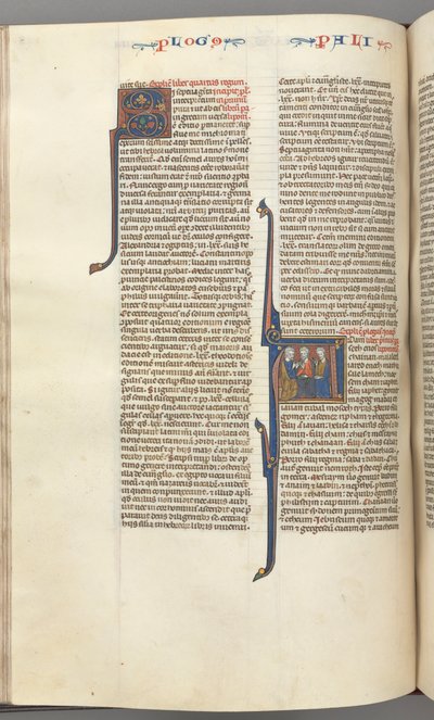 فول. 148v ، أخبار الأيام الأول ، تاريخ مؤلف A ، ثلاثة أحفاد آدم ، ج. 1275-1300. بواسطة غير معروف