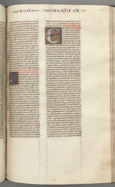 فول. 320r ، Ezechiel ، تاريخ E الأولي ، Ezechiel نائم مع رؤيته للوحوش الأربعة .. بواسطة غير معروف