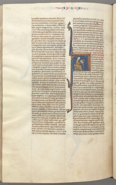فول. 482v ، رؤيا ، تاريخ أولي A ، جون يجلس في مكتب مكتوب ... ، ج. 1275-1300. بواسطة غير معروف