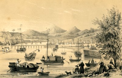 فو تشو فو ، أحد الموانئ الخمسة التي فتحتها المعاهدة الأخيرة للتجارة البريطانية ، 1847 بواسطة غير معروف