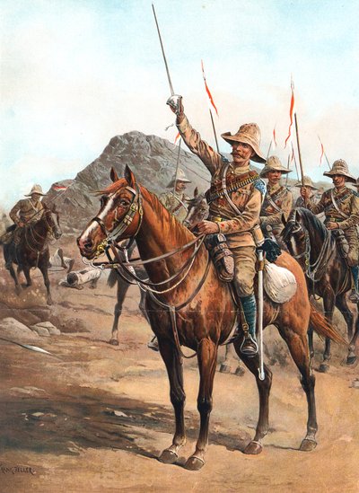 تشكيل ، لا 2! Form Up !، لانسر بريطانيون في معركة أم درمان ، السودان ، 1898 بواسطة غير معروف