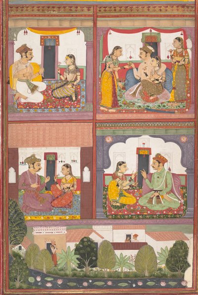 أربعة مشاهد حب ومنظر طبيعي: صفحة من راسكابريا المتفرقة ، كاليفورنيا. 1700. بواسطة غير معروف