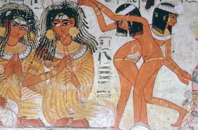 جزء من لوحة جدارية من مقبرة نيب آمون ، طيبة ، مصر ، الأسرة الثامنة عشر ، ج 1350 ق. بواسطة غير معروف