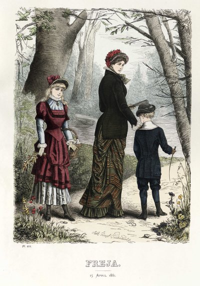 Freja- مجلة الموضة الاسكندنافية المصورة 1881 ، الرسم التوضيحي رقم 8 بواسطة غير معروف