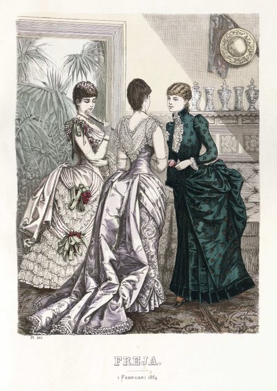 Freja- مجلة الموضة الاسكندنافية المصورة 1884 ، الرسم التوضيحي رقم 3 بواسطة غير معروف