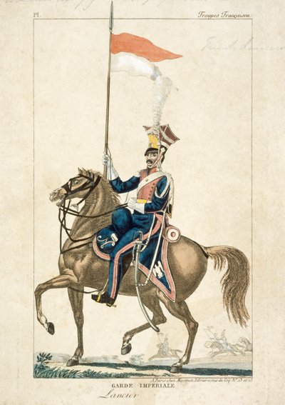 لانسر الفرنسي للحرس الإمبراطوري ، حروب نابليون ، c1815 بواسطة غير معروف