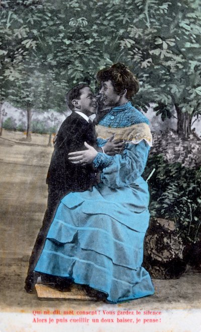 بطاقة بريدية رومانسية فرنسية ، c1900 بواسطة غير معروف