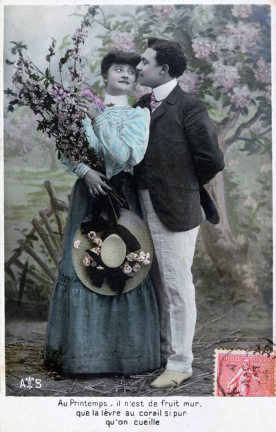 بطاقة بريدية رومانسية فرنسية ، c1900 بواسطة غير معروف