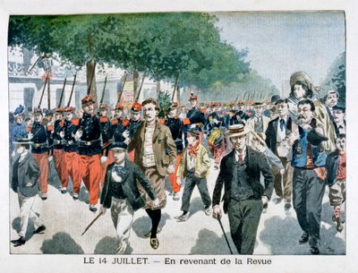 الجنود الفرنسيون العائدون من المراجعة في 14 يوليو 1901 بواسطة غير معروف