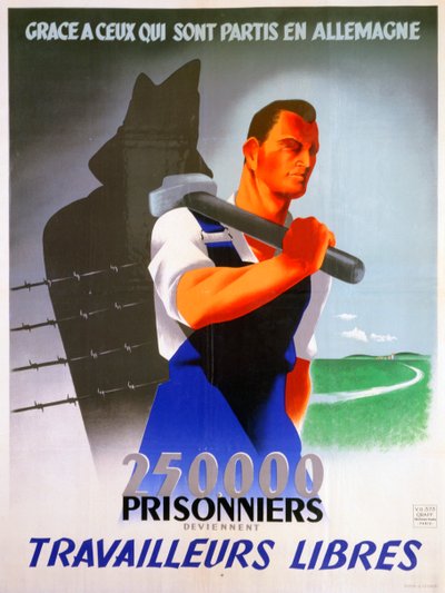ملصق العمال الفرنسيين لألمانيا ، 1943 بواسطة غير معروف