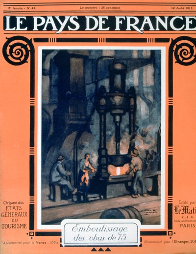الغلاف الأمامي لـ Le Pays de France ، 12 أغسطس 1915 بواسطة غير معروف