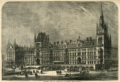أمام محطة وفندق سانت بانكراس ، c1876. بواسطة غير معروف