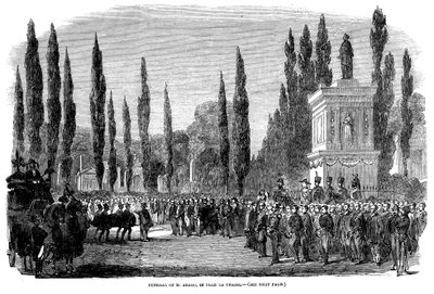 جنازة فرانسوا أراغو ، عالم الفلك الفرنسي ، فيزيائي وسياسي ، باريس ، 5 أكتوبر 1853. بواسطة غير معروف