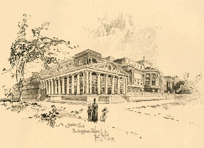 واجهة الحديقة ، قصر باكنغهام ، وستمنستر ، لندن ، c1890. بواسطة غير معروف