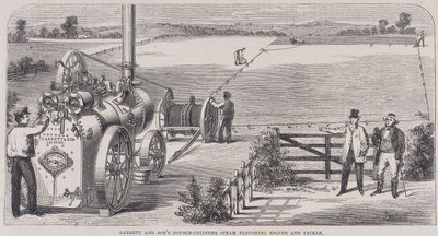 محرك وحرث بخاري ثنائي الأسطوانات من جاريت وأولاده ، c1862 بواسطة غير معروف
