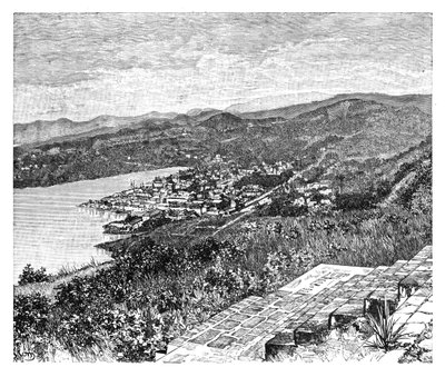 منظر عام لمدينة كاستريس ، جزيرة سانت لوسيا ، c1890 بواسطة غير معروف