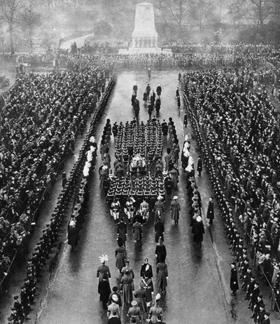 موكب جنازة جورج فس في موكب جراس جاردز ، لندن ، 28 يناير 1936 بواسطة غير معروف