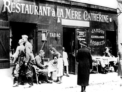 جنود ألمان في مطعم ، احتل باريس ، يونيو 1940 بواسطة غير معروف