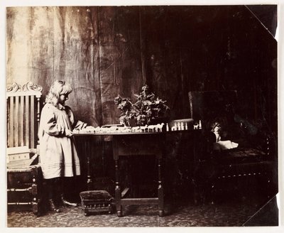 فتاة تلعب بمجموعة ألعاب سفينة نوح ، عام 1905 بواسطة غير معروف