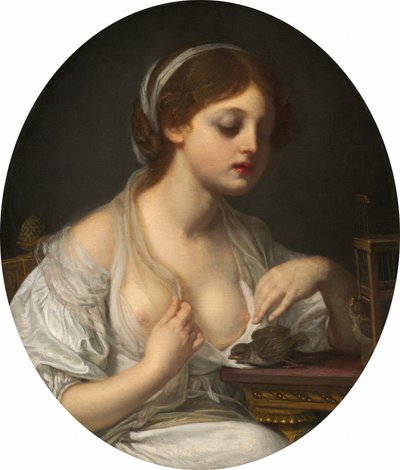 فتاة مع طيور ، ج. 17801782. بواسطة غير معروف