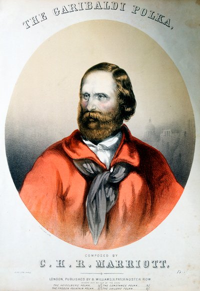 جوزيبي غاريبالدي ، الوطني الإيطالي ، c1864 بواسطة غير معروف
