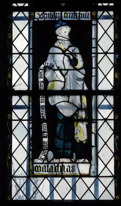 Gothic architecture. Stained glass representing the Prophete Malachie. Chapel of La Mailleraye, Abbatiale Notre Dame, Jumieges بواسطة غير معروف