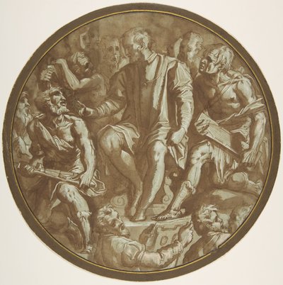 الدوق الأكبر كوزيمو الأول من توسكانا محاط بفنانيه. ، كاليفورنيا. 1556-62. بواسطة غير معروف