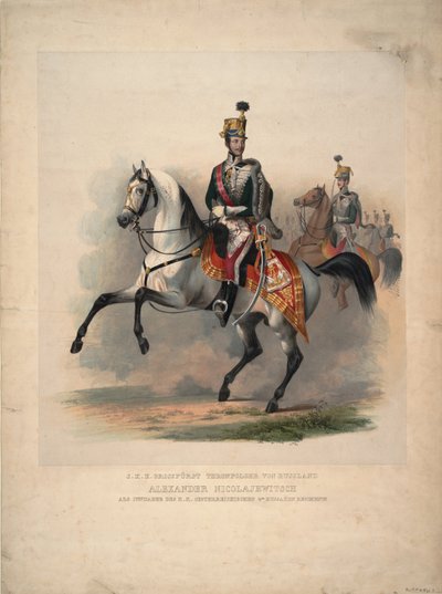 الأمير الكبير ألكسندر نيكولايفيتش بصفته العقيد العام لفوج الرادار الرابع النمساوي ، 1845 بواسطة غير معروف