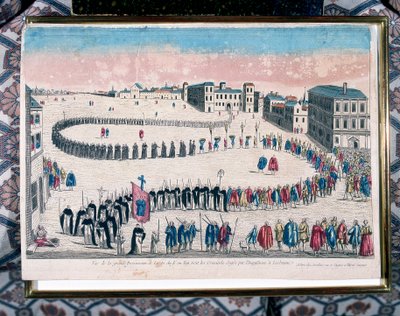الموكب الكبير للمجرمين الذي حكم عليه محاكم التفتيش في لشبونة ، القرن الثامن عشر بواسطة غير معروف