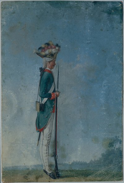 Grenadier من فوج Preobrazhensky ، نهاية 1770s بواسطة غير معروف