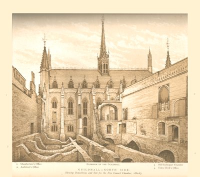 ^ Guildhall North Side ، 1882-83 ، 1886 بواسطة غير معروف