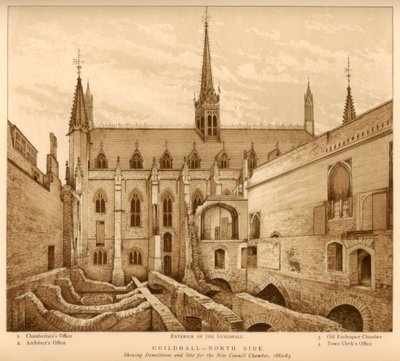 Guildhall North Side ، مدينة لندن ، 1882-1883 1886 بواسطة غير معروف