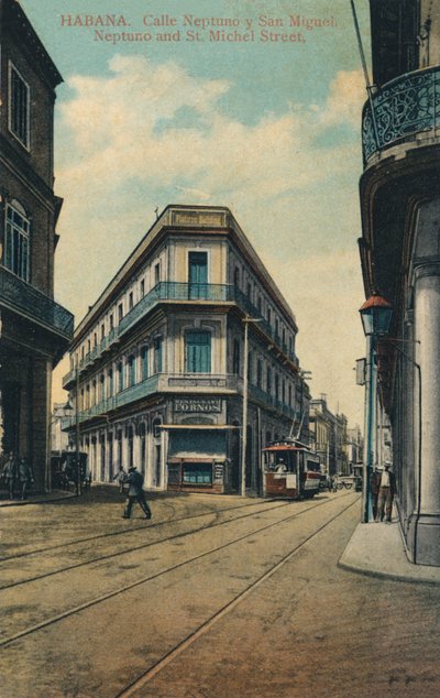 هافانا. شوارع نيبتونو وسان ميغيل. نبتون وشارع سانت ميشيل ، 1916 بواسطة غير معروف