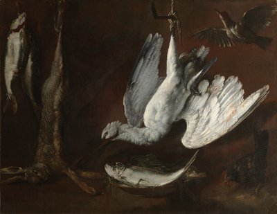الأرنب ، Spoonbill ، والأسماك ، منتصف 1600s. بواسطة غير معروف