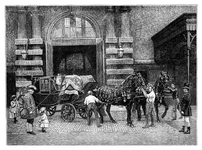 تسخير الخيول السوداء في رويال ميوز ، قصر باكنغهام ، لندن ، c1888 بواسطة غير معروف