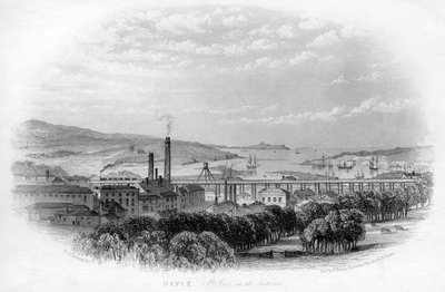 Hayle St Ives في المسافة ، c1860 بواسطة غير معروف