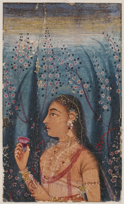 رأس شابة بين السيقان المزهرة ج. 1620. بواسطة غير معروف