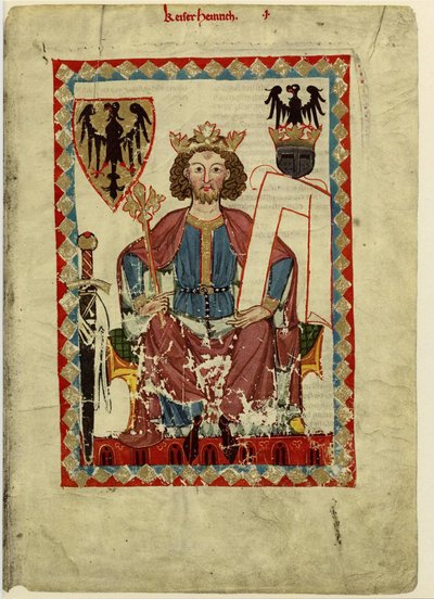 هنري السادس 1165-1197 ، الإمبراطور الروماني المقدس من مجلد المخطوطة ، بين 1305 و 1340 بواسطة غير معروف