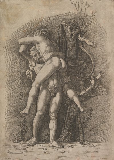 هرقل وأنتايوس ، كاليفورنيا. 1497. بواسطة غير معروف