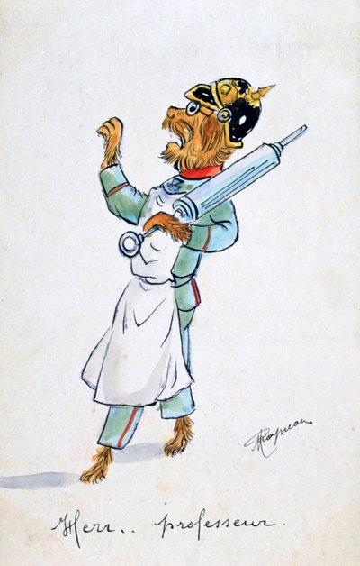 أستاذ كرسي ، بطاقة بريدية فرنسية عتيقة ، c1900 بواسطة غير معروف
