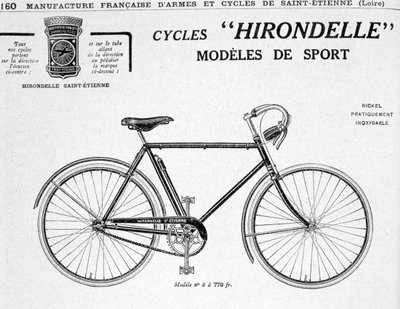 Hirondelle Saint Etienne ، إعلان سياحة الدراجات ، القرن العشرين بواسطة غير معروف