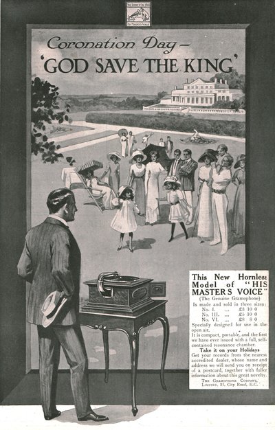 إعلان صوت سيده ، 1911. بواسطة غير معروف
