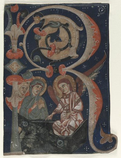 R الأولي التأريخي المستأصل من تدريجي: The Marys at the Tomb ، ج. 1200-1230. بواسطة غير معروف