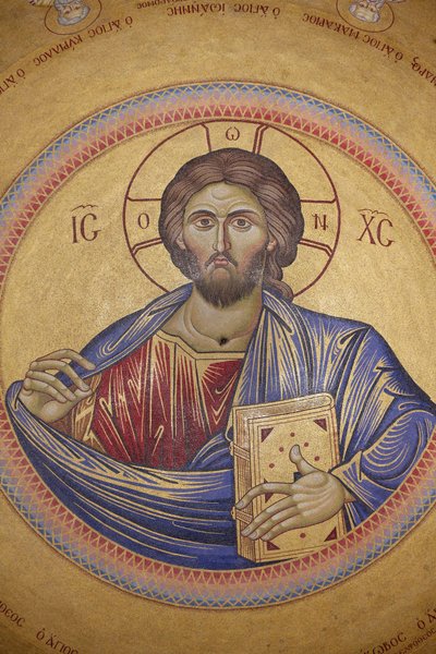 كنيسة القيامة ، سقف الكاثوليك ، فسيفساء المسيح بانتوكراتور ، القدس ، إسرائيل بواسطة غير معروف