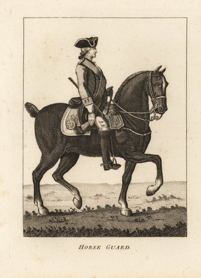 حارس الحصان ، بالزي العسكري مع tricorn ، بندقية بواسطة غير معروف