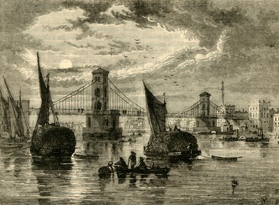 جسر هانجرفورد المعلق ، 1850 ، 1881. بواسطة غير معروف