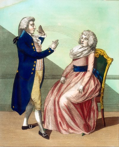 التنويم المغناطيسي يفتن المريض ، c1795 بواسطة غير معروف