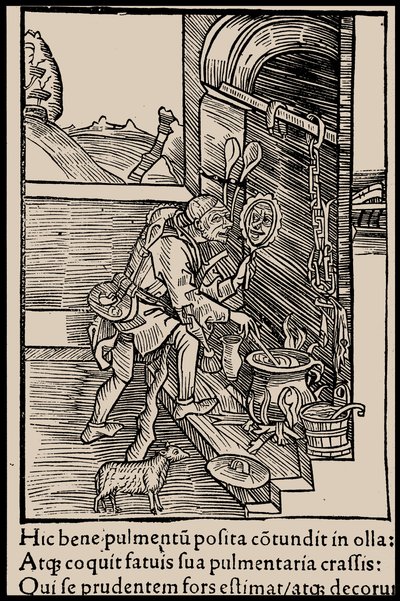 رسم توضيحي لكتاب سفينة الحمقى بقلم سيباستيان برانت ، 1497. بواسطة غير معروف