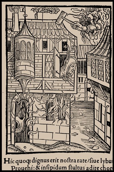 رسم توضيحي لكتاب سفينة الحمقى بقلم سيباستيان برانت ، 1497. بواسطة غير معروف