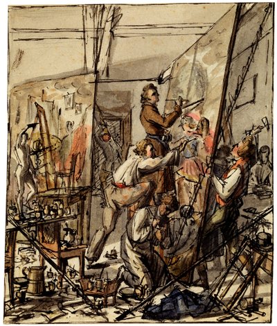 في استوديو الفنانين ، 1820s بواسطة غير معروف